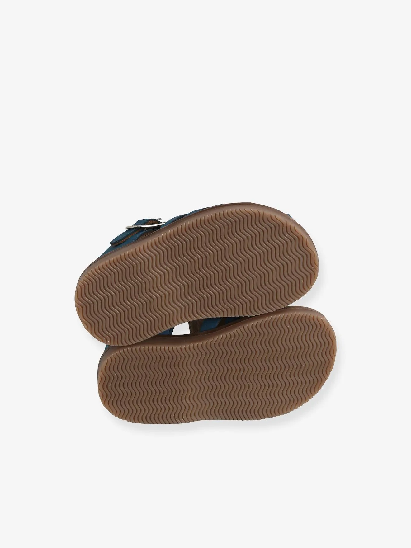 Unisex Closed-Toe Baby Blue Leather Sandals - Vertbaudet