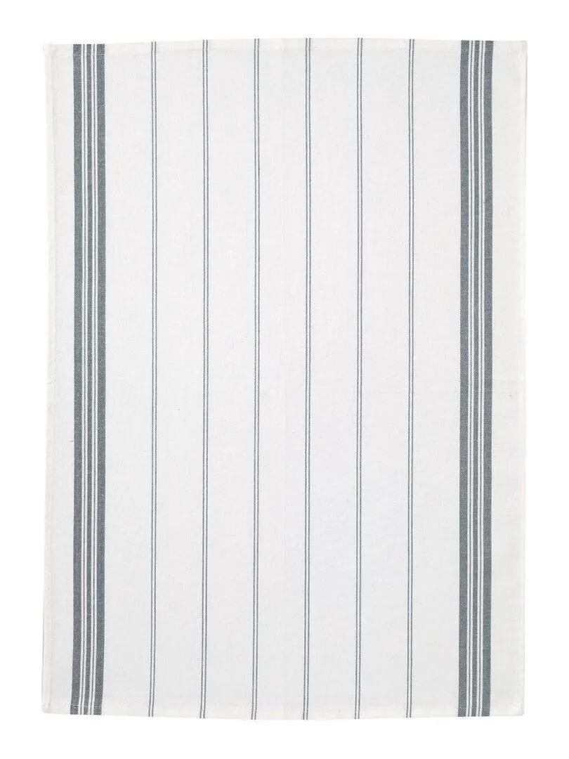 Set of 2 Cotton Striped Kitchen Towels 50x70 - Gray
