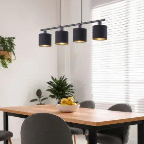 Suspension Tommy Noir Mat 4x28W E14
