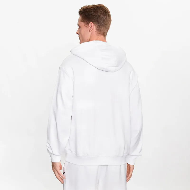 SWEAT À CAPUCHE RELAXED FIT EN MOLLETON DE COTON BLANC À LOGO MANUSCRIT DALEGRE HUGO