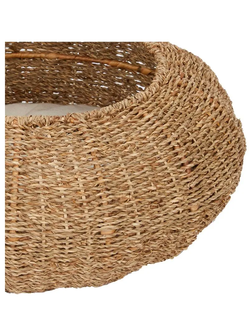 Teamson Pets Wicker Indoor Cat Bed and Cushion - Beige