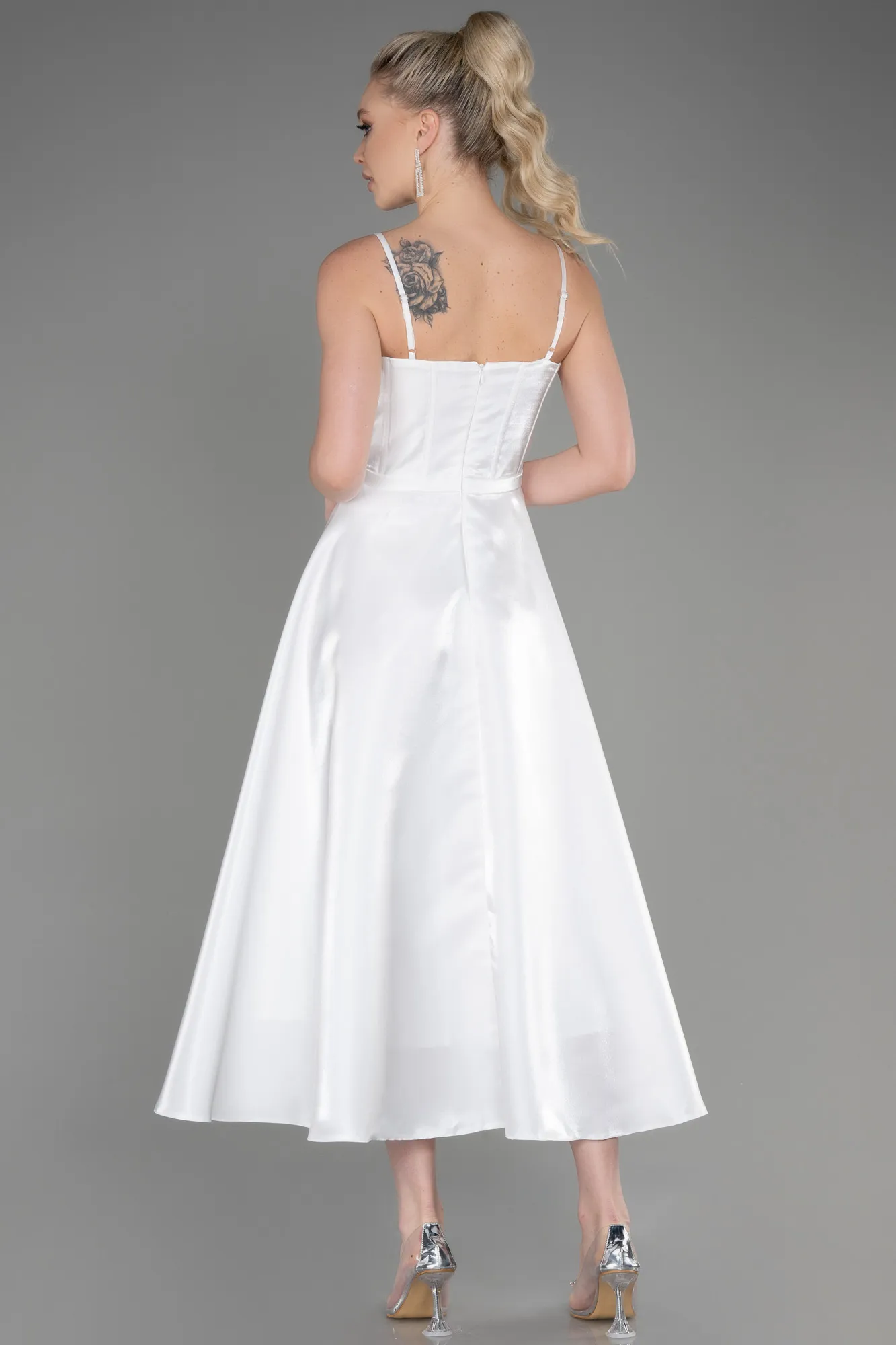 Tenue de Soirée Midi Satin Poudre ABK2011