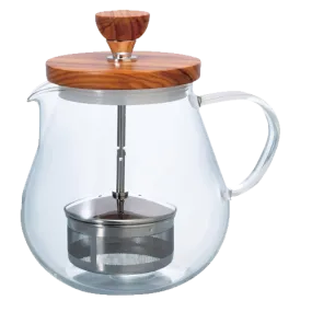 Théière en verre Hario "Teaor Wood" 