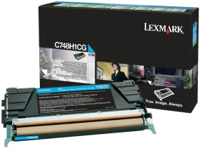Toner laser Lexmark C748H1CG - cyan - l'unité 