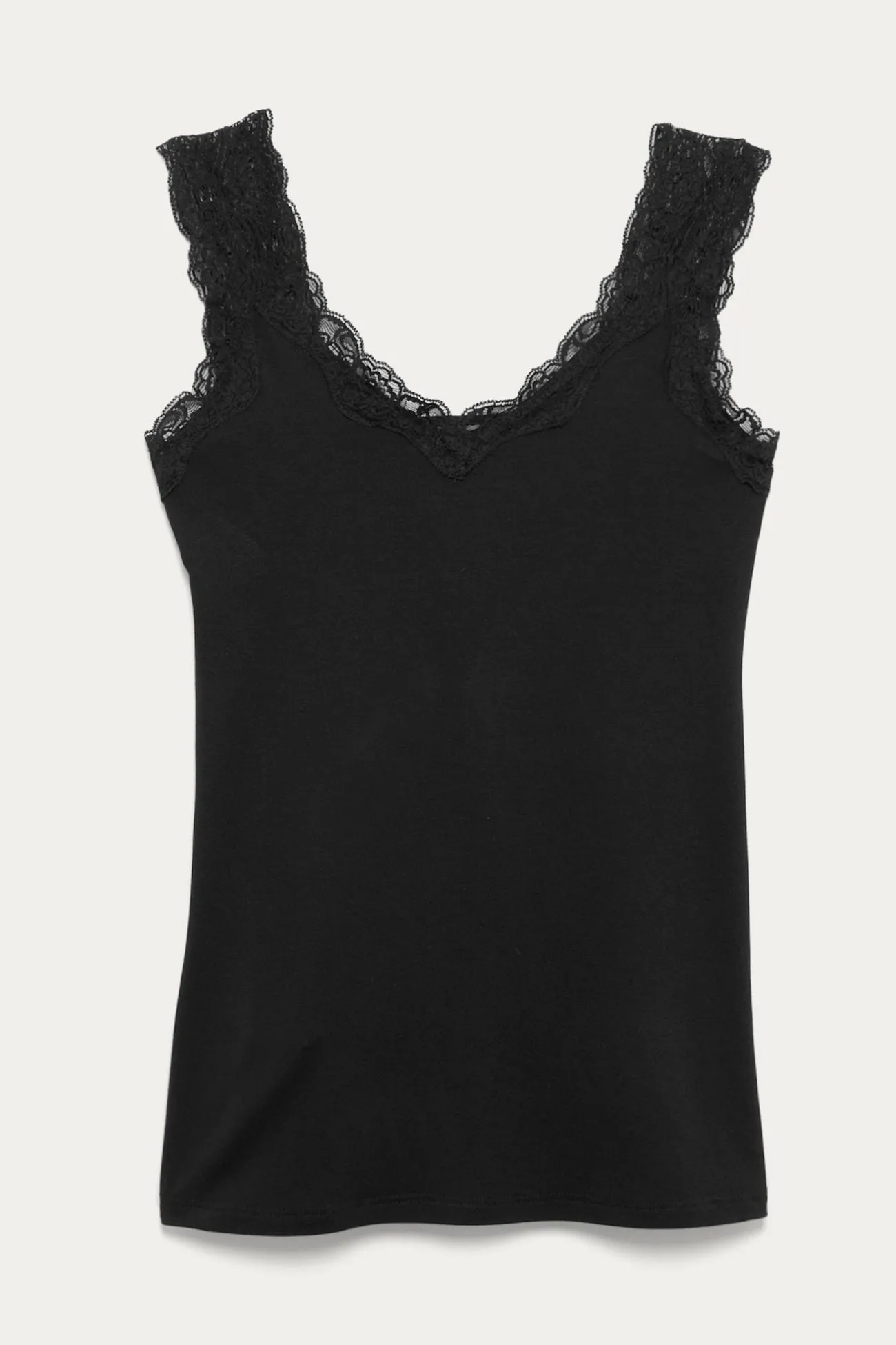 Black Lace Strap Top - Women's Fashion