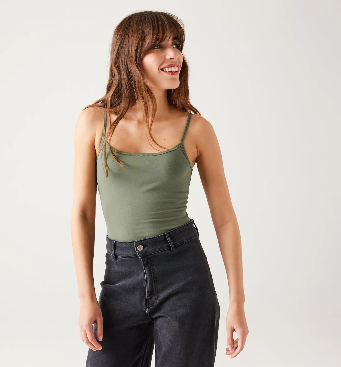 Eco-Friendly Strappy Top - Khaki