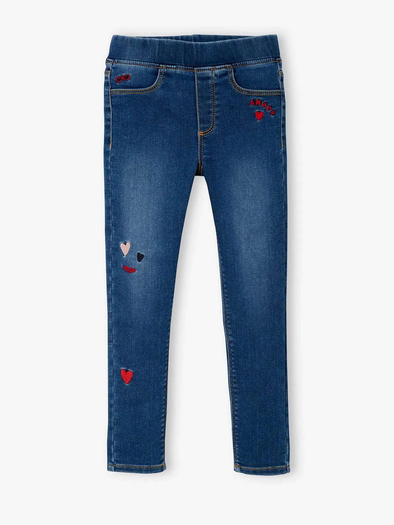 Tregging molleton denim fille double stone - Vertbaudet