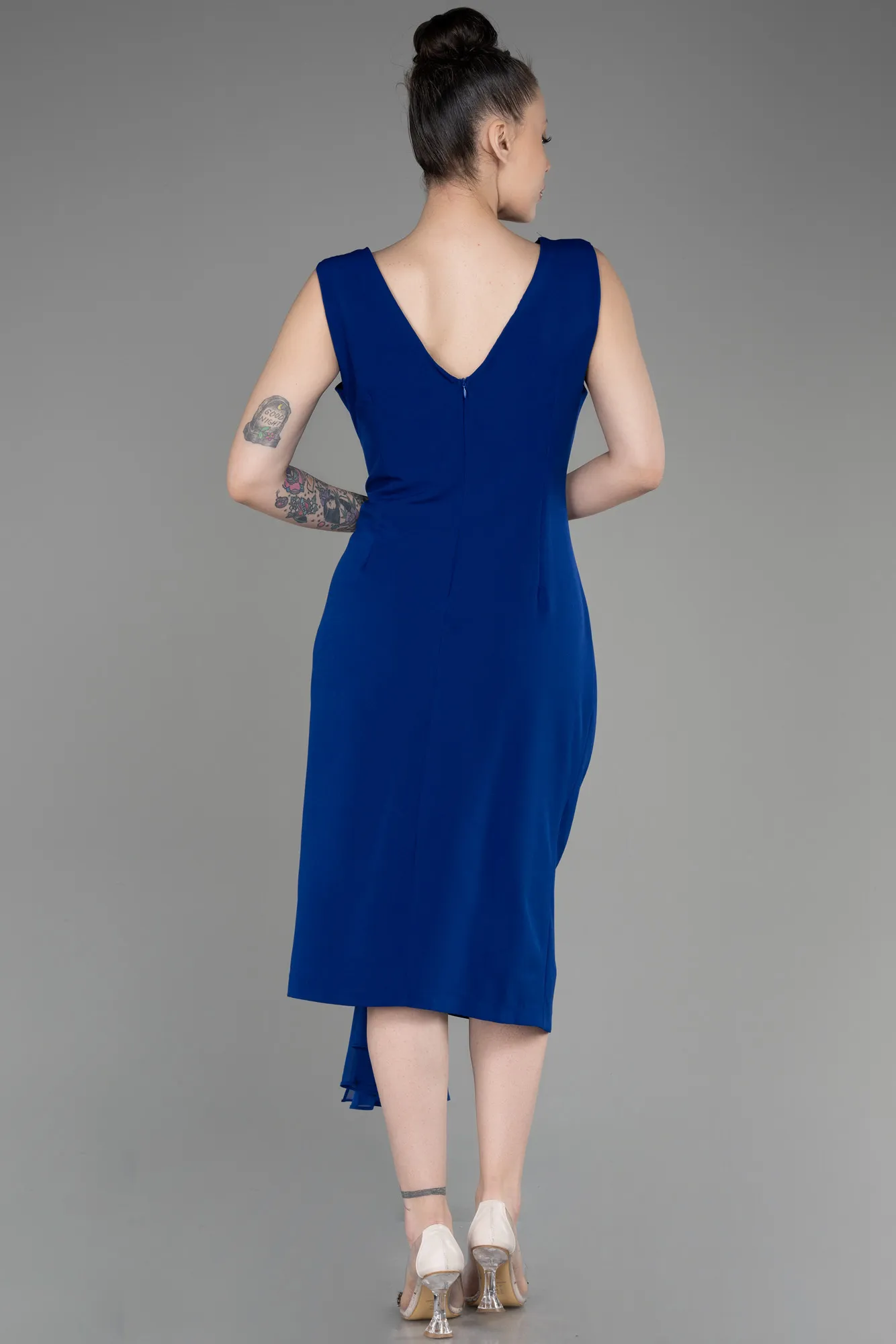 White Plus Size Midi Party Dress ABK2057
