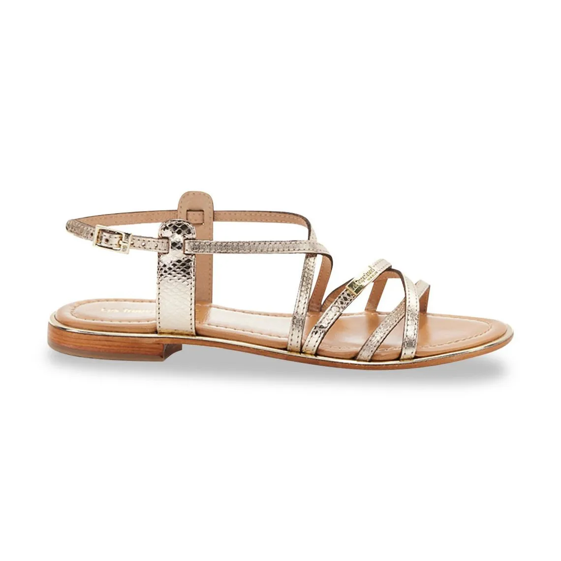 Women's leather sandals HARRY gold/multicolor | 3 Suisses