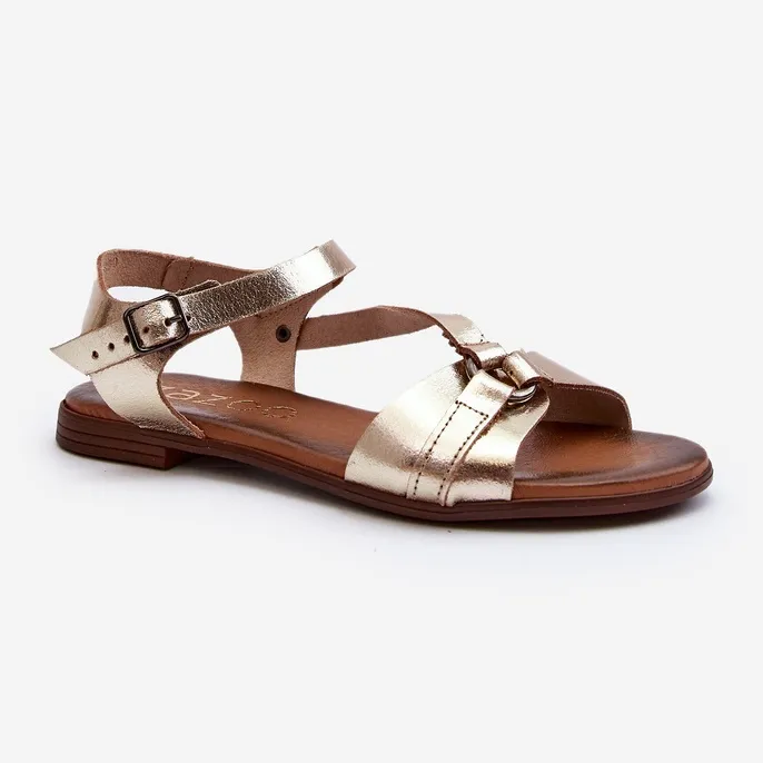 Zazoo 40182 Gold Leather Sandals for Women